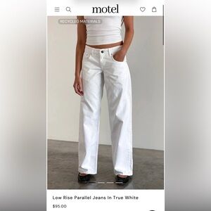 Motel Rocks Low Rise Parallel Jeans In True White size W30 L34